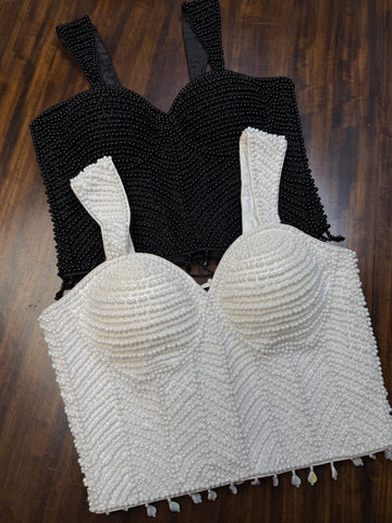 Zyella Handbeaded Pearl Blouse