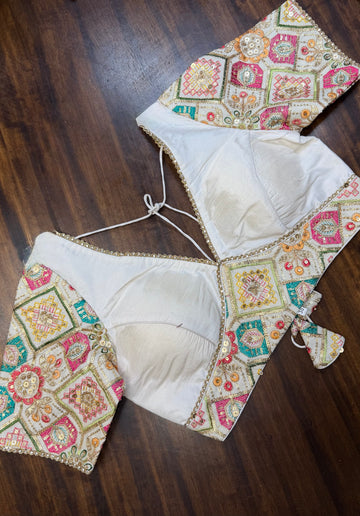 Eshya White V-Neck Blouse