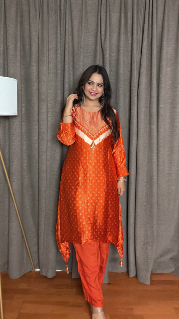 Amber Bandhej – Gajji Silk Co-ord Set