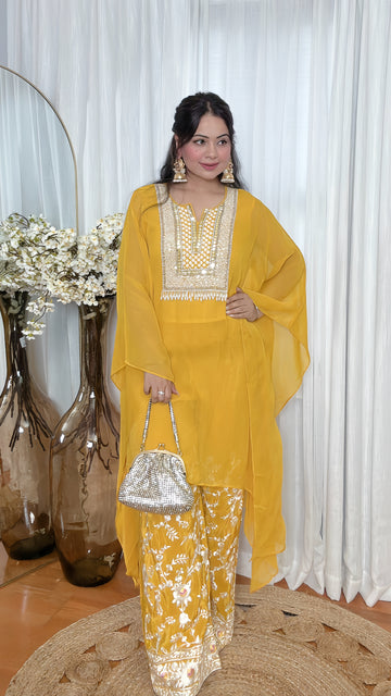 Sunehri Ziya Kaftan Set