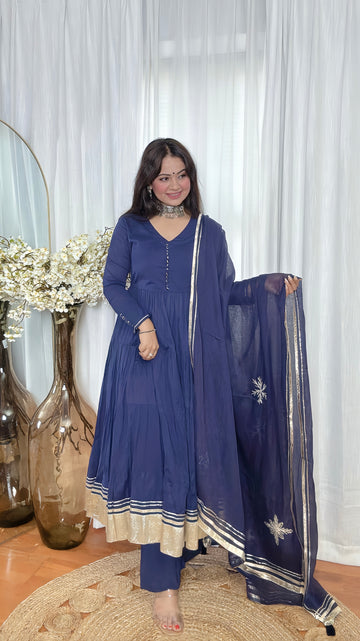 Gulnaar Gotta Flared Anarkali Set