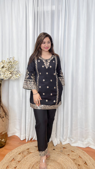 Muslin Silk Sequin Co‑ord Set