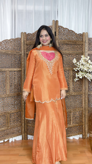 Tissue Shimmer Sharara Suit