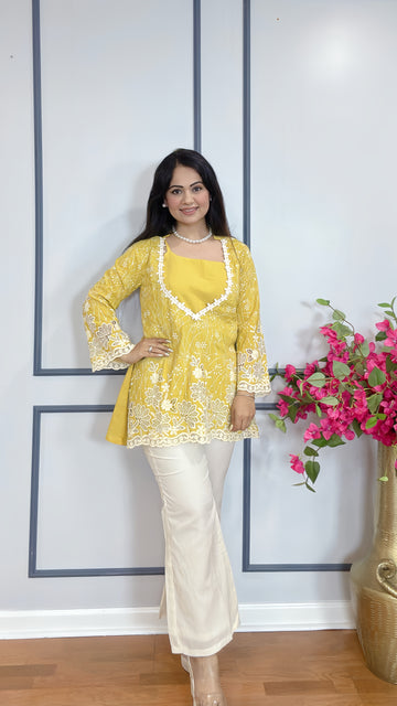 Georgette sequins embroidered cord set