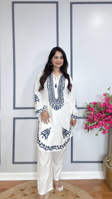 Rayon Cotton Embroidered Co-ord Set