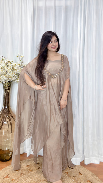 Crepe Silk Cape Style Indo-Western Set