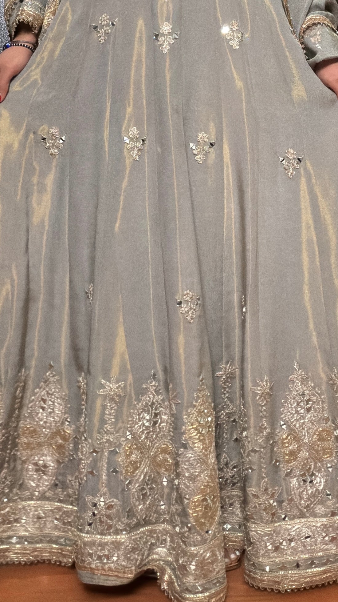 ZAHARA-Soft Tissue Shimmer Anarkali Suit