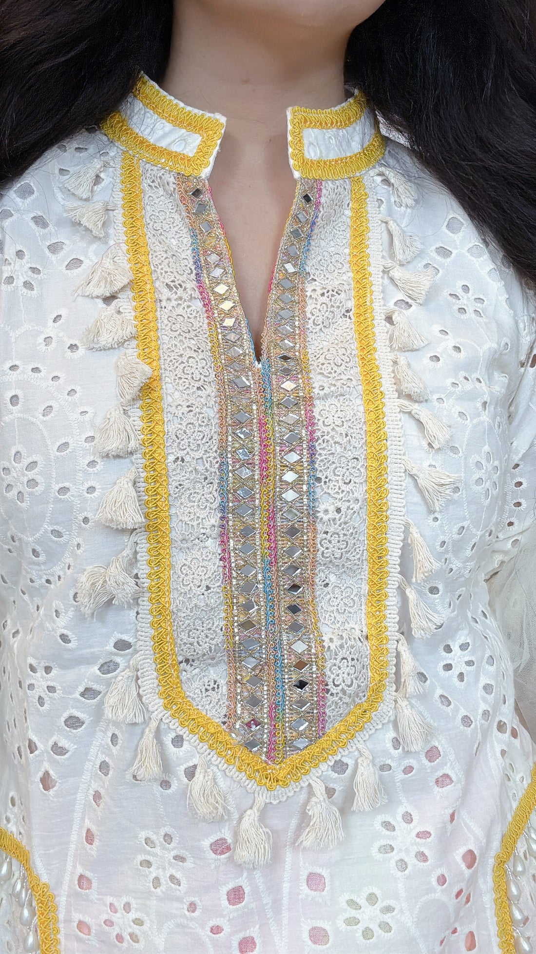 Schiffli Farshi Salwar suit
