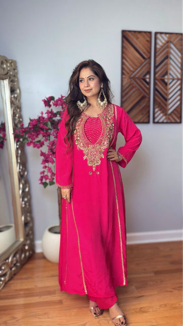 Oviya Crepe Silk A-Line Set