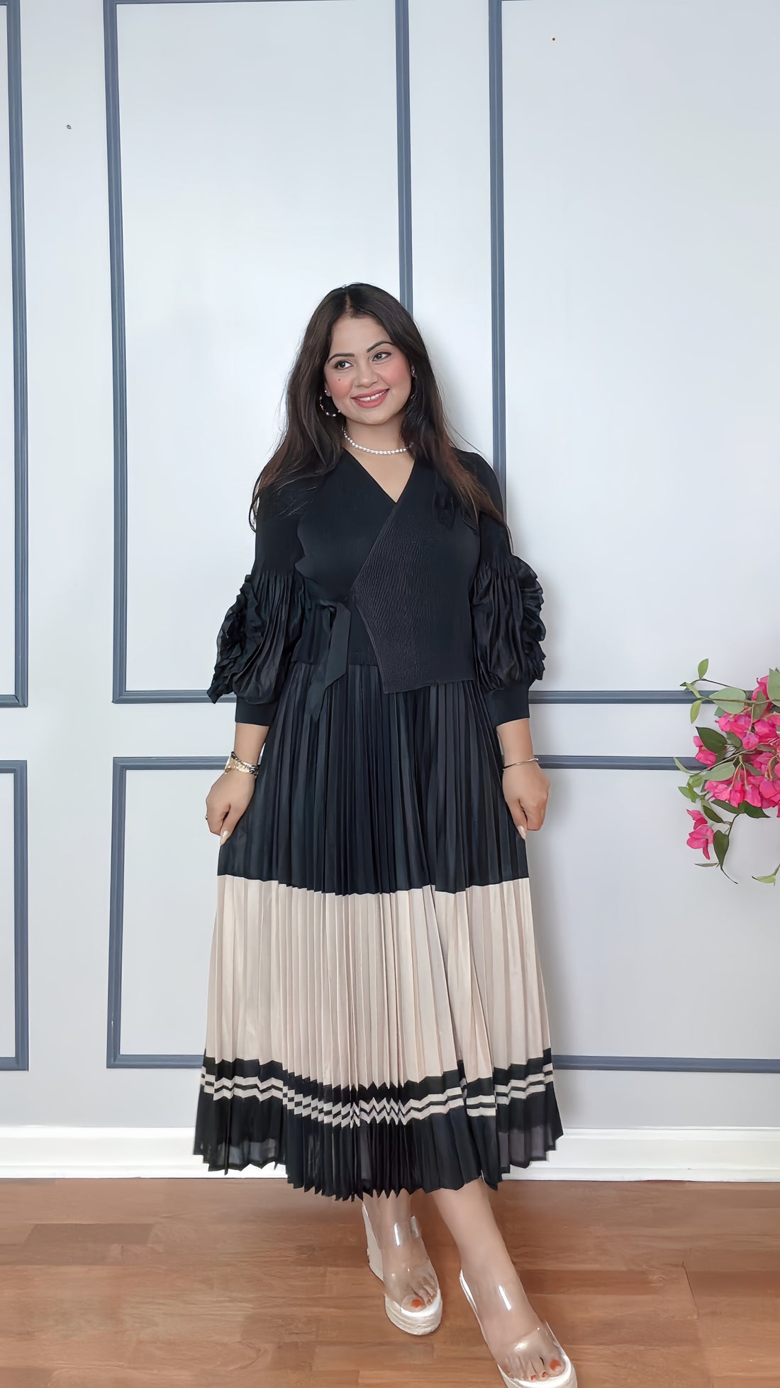 Noir Diva Lycra Wrap Dress
