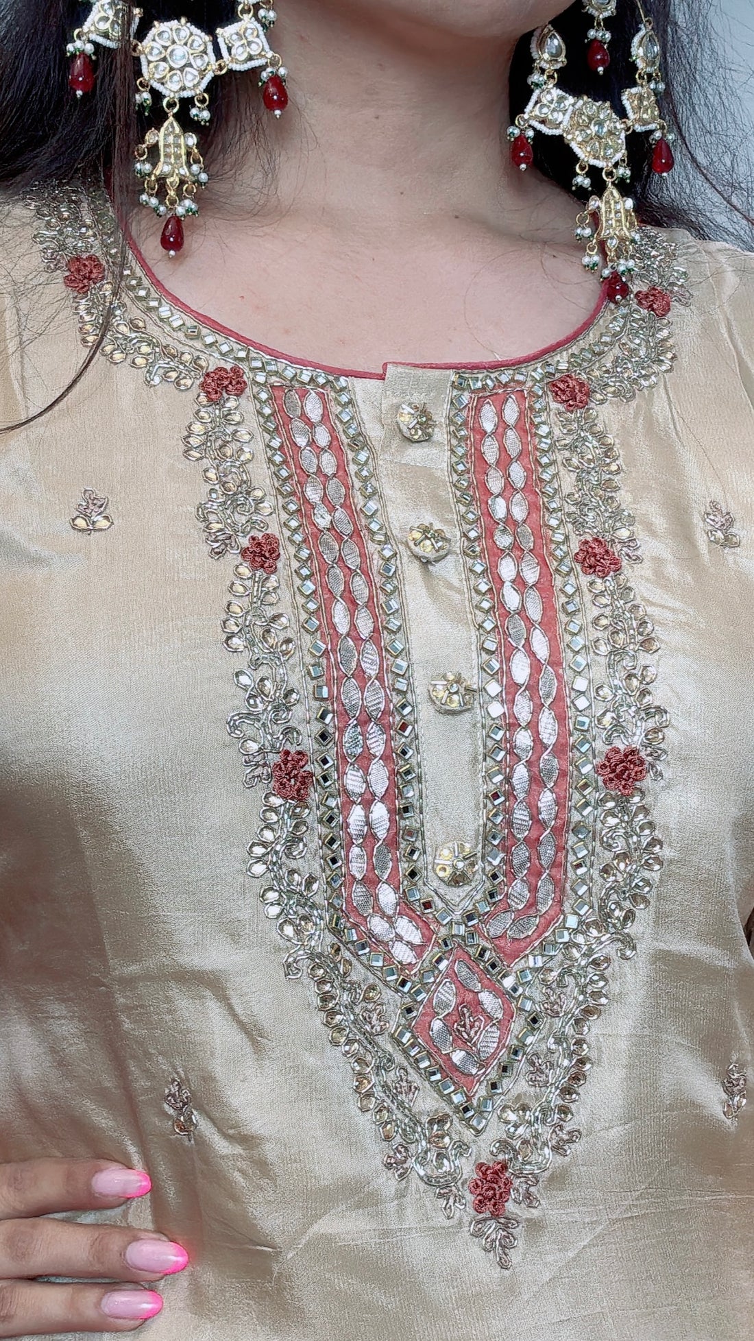 Zehra Gold Aura Skirt Suit