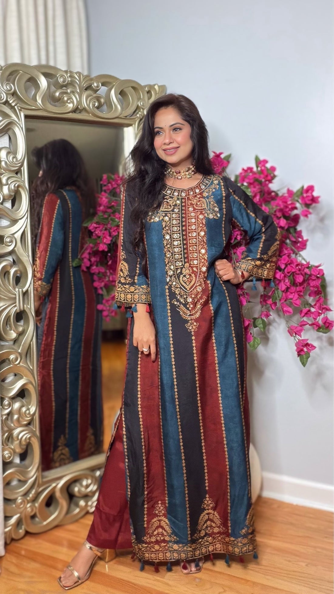 Mayukhi Ajrak Pheran Set