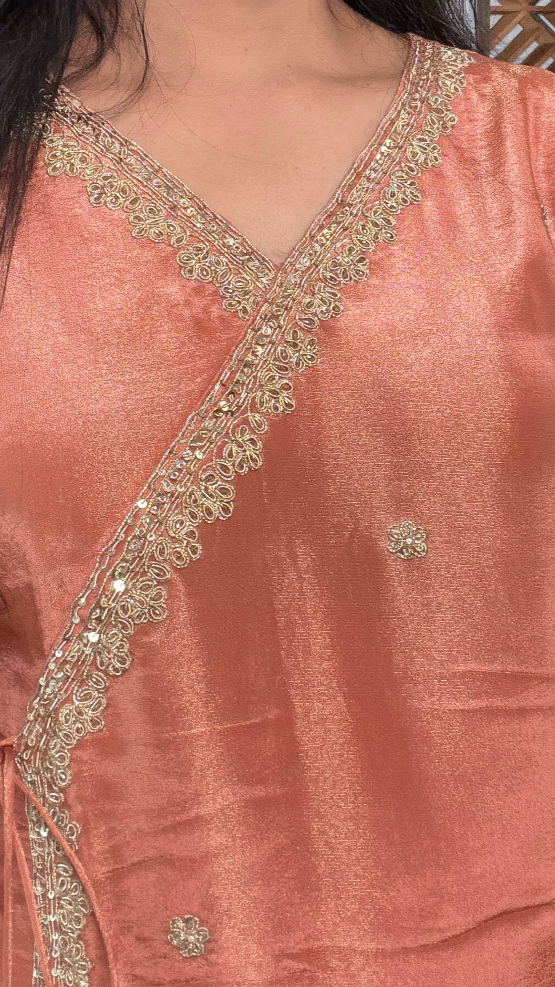 Zehna shimmer tissue palazzo suit