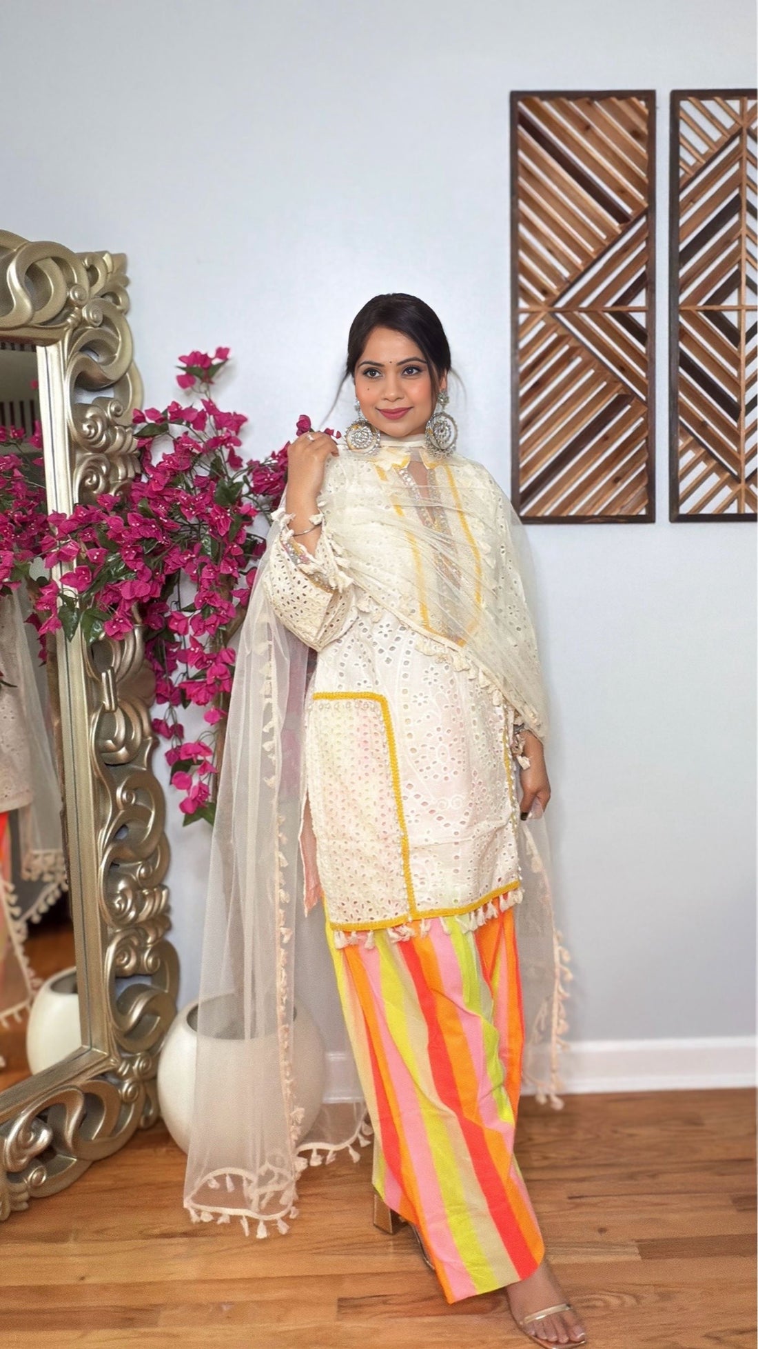 Schiffli Farshi Salwar suit