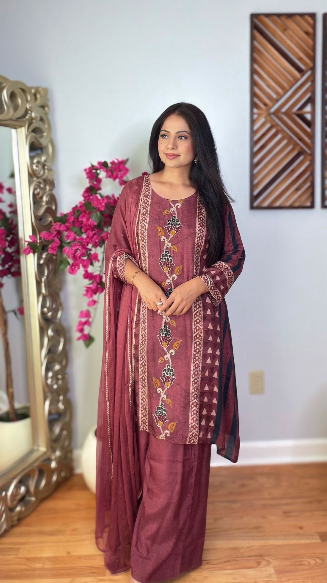 Mriga Muslin Palazzo Suit