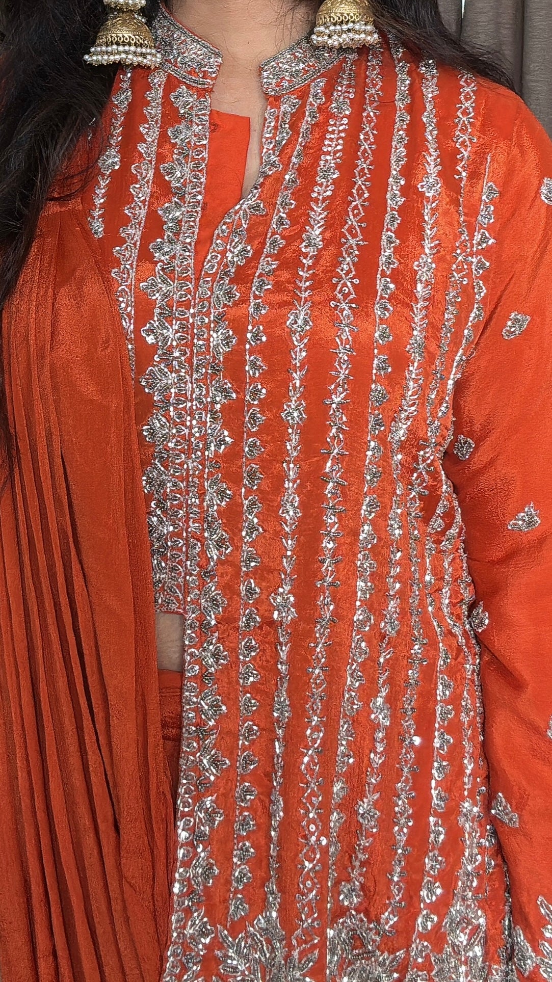 Zarisha – Orange Indo Western Drape Saree