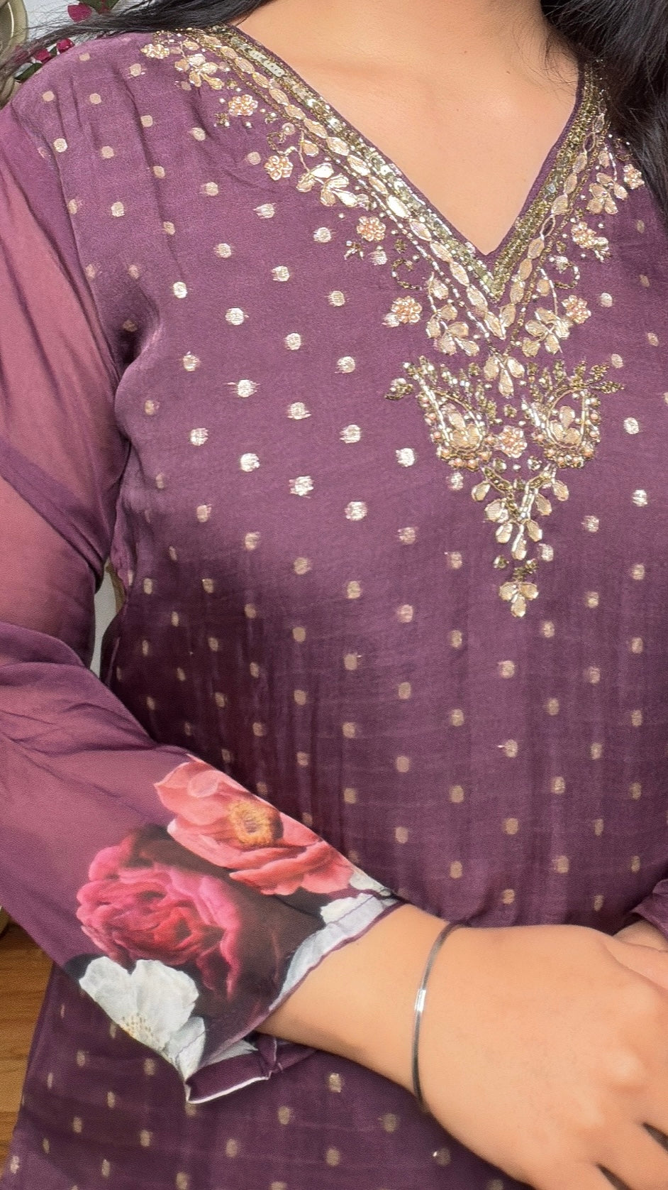 Floral Mirage Organza Suit Set