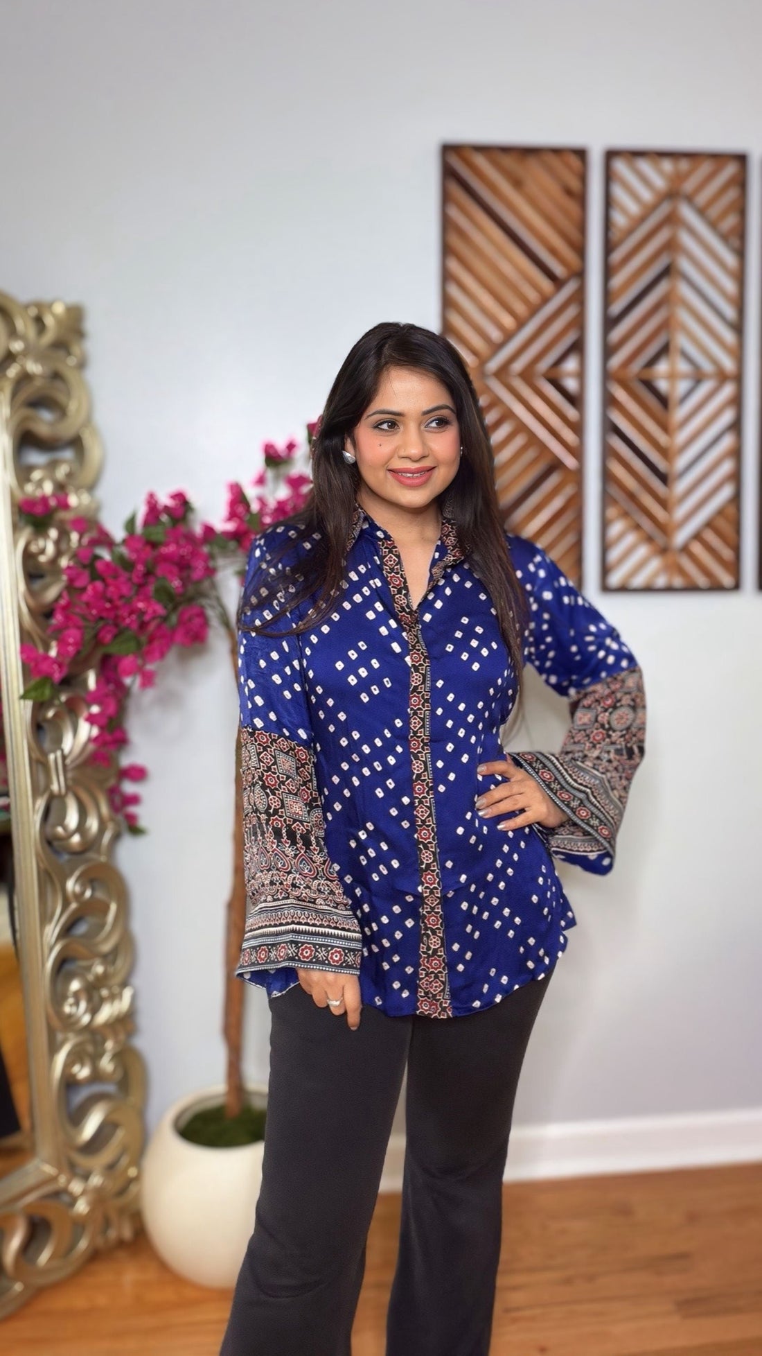 Zenvira Bandhani Ajrak Shirt