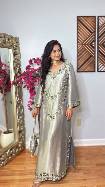 Varnika Jewel Handwork Pheran/ Kaftan Dress