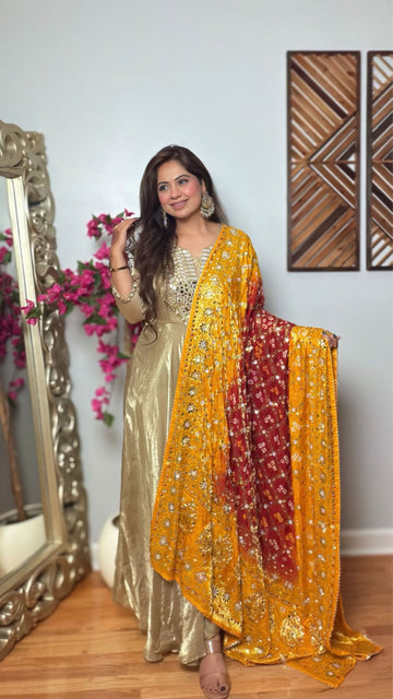 Rangmayi Gharchola Mirror Work Dupatta