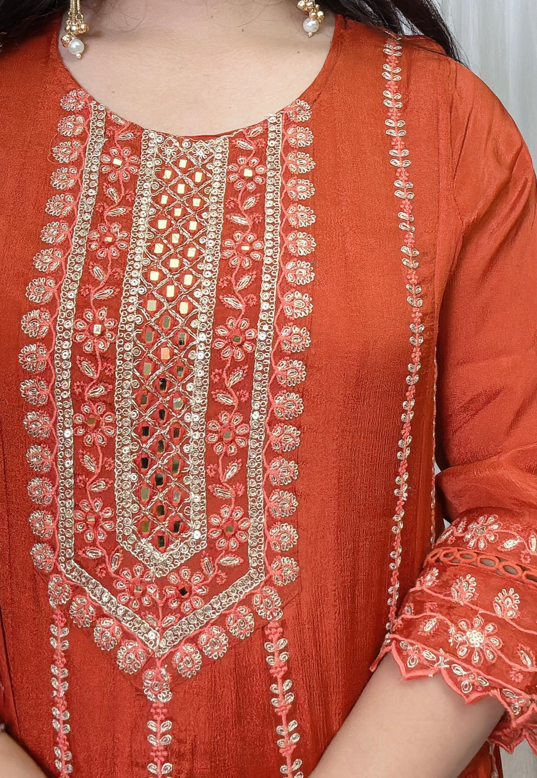 Crimson Royale Anarkali Set