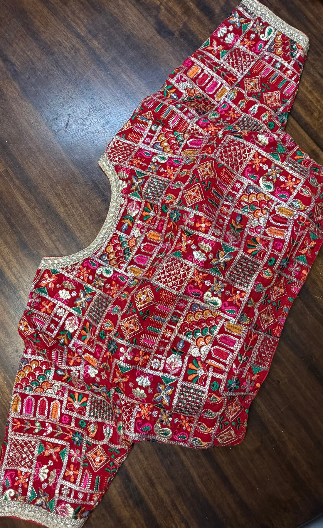 Rivya Red Zari Front Open Blouse