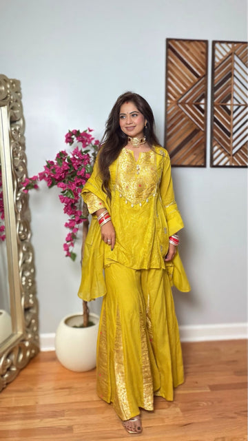 Eshvani Mul Chanderi Palazzo Set