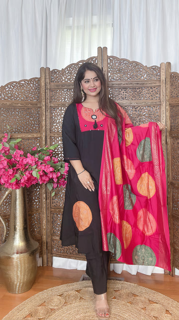Rang Saaz Muslin A-Line Suit Set