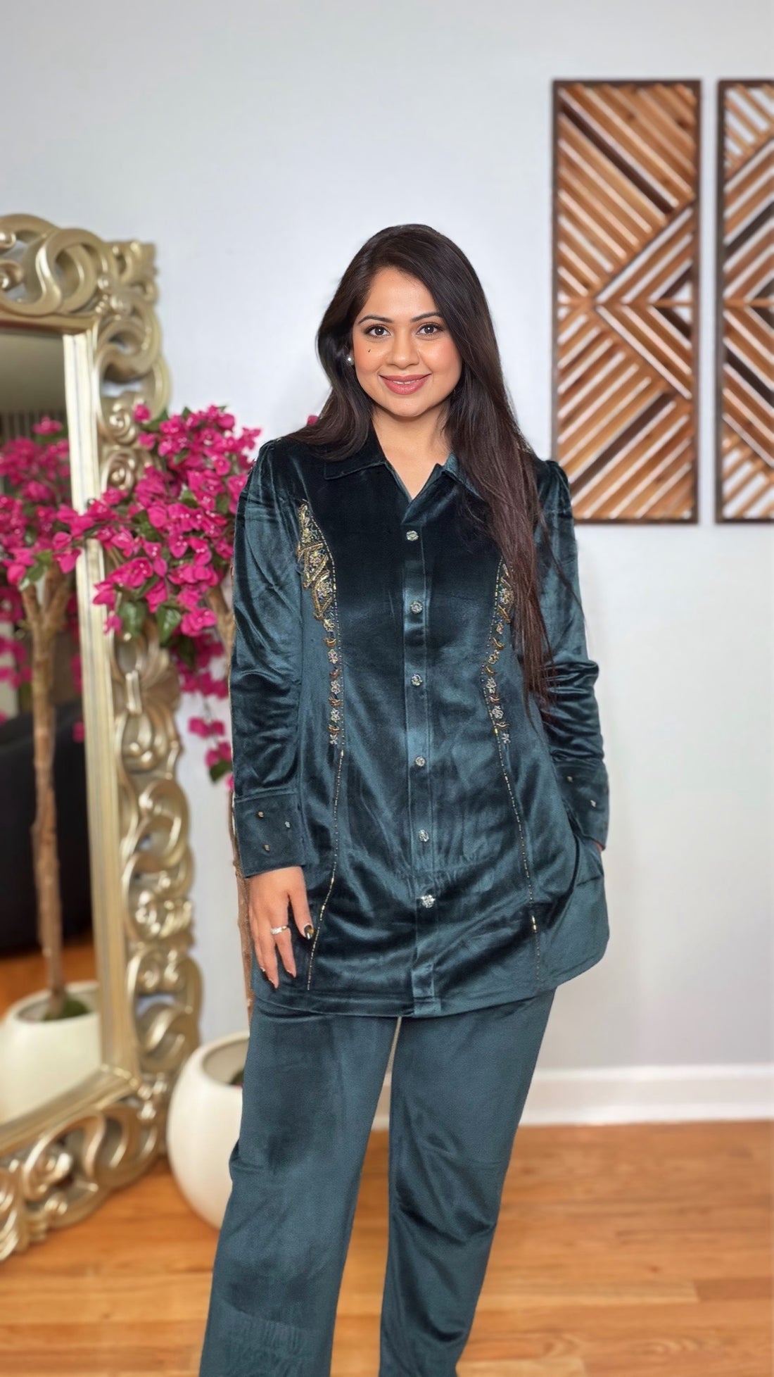 Velveta – Embroidered Velvet Cord Set