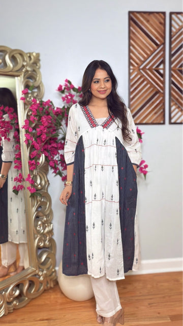 AARYA- Cotton Weaving Design Kurta Set