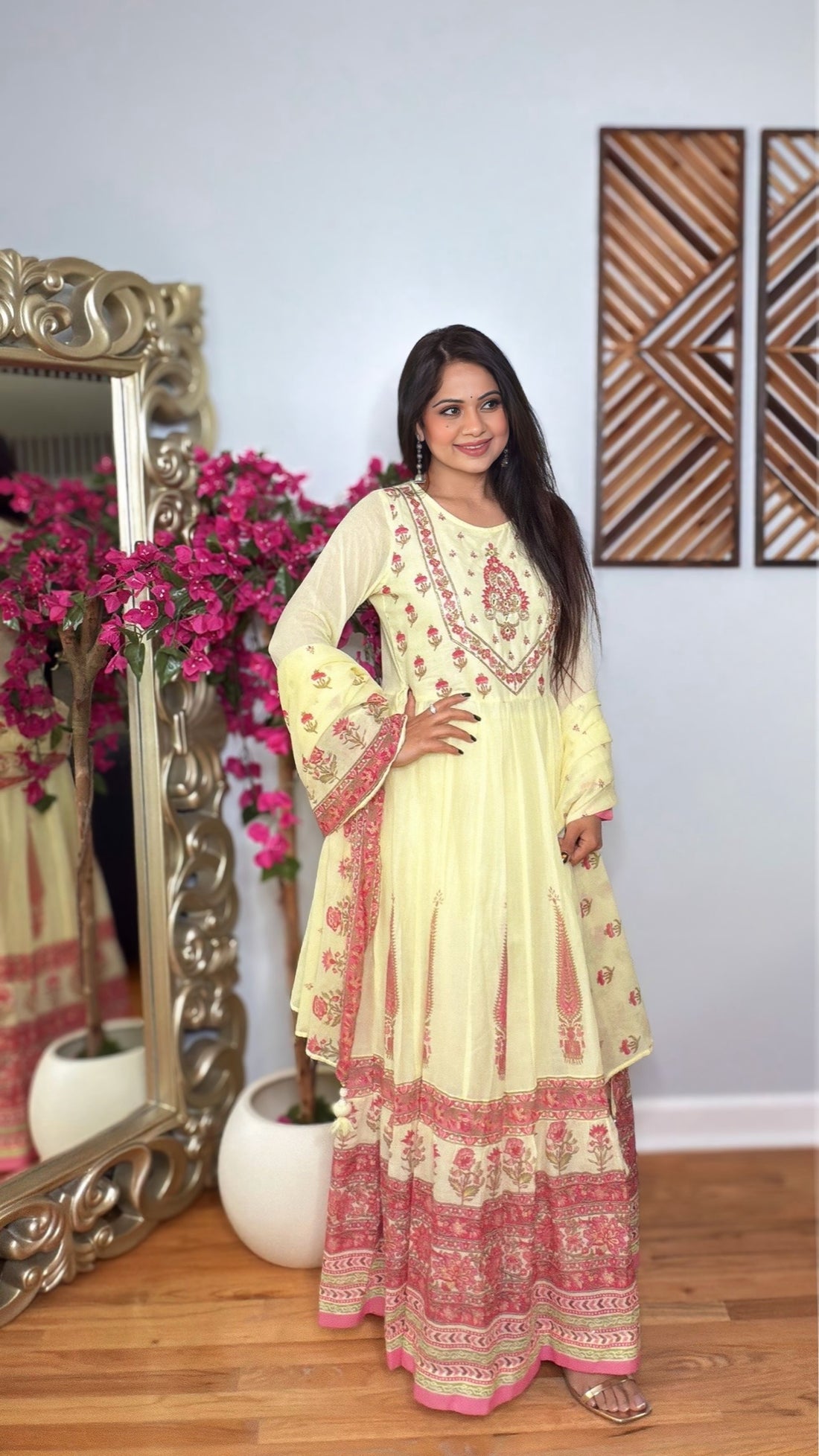 Noorvaya Sun – Light Yellow Cotton Anarkali Set