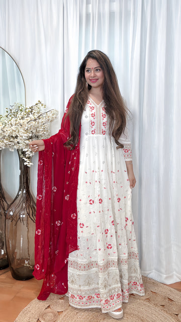 Pearl Blush Anarkali Set