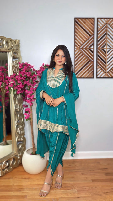 Aqua Noor – Crepe Silk Tulip Pant Set