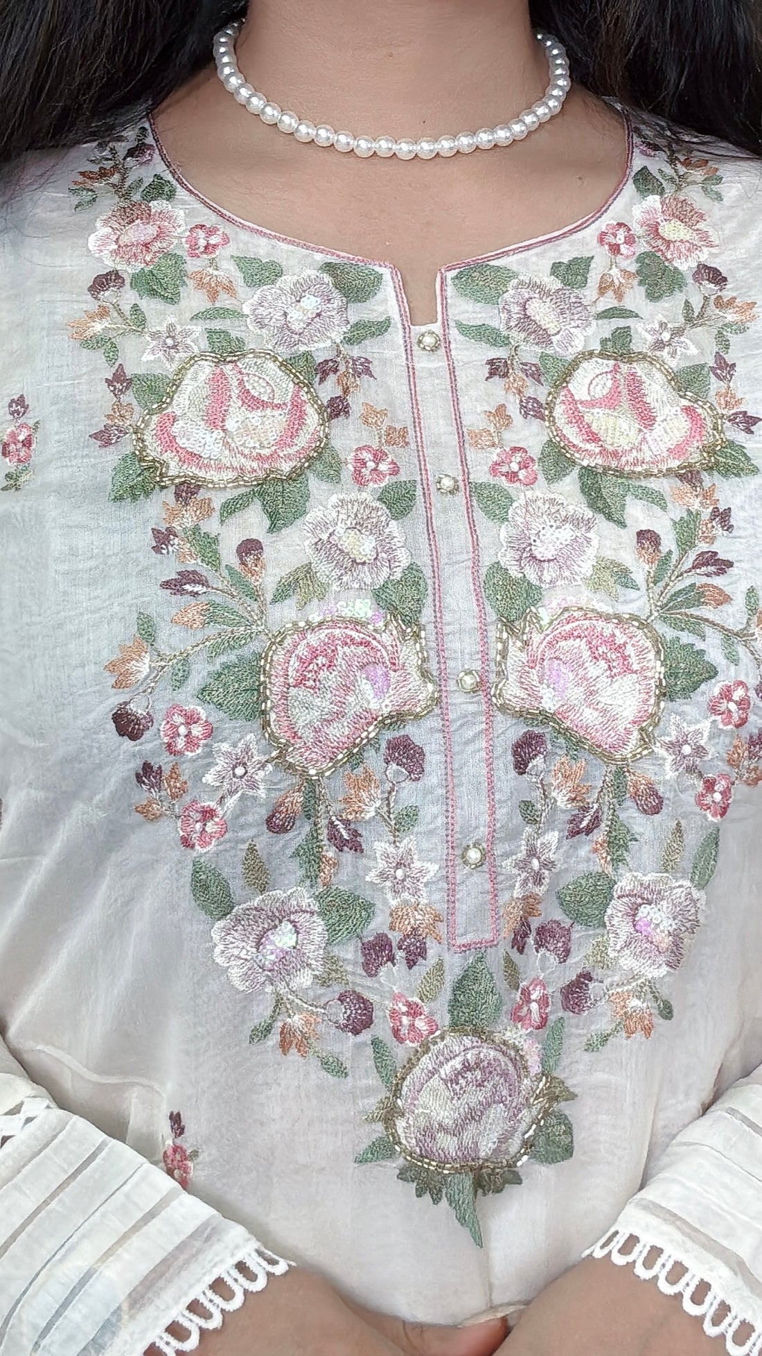 Safed Ruh Chanderi Set