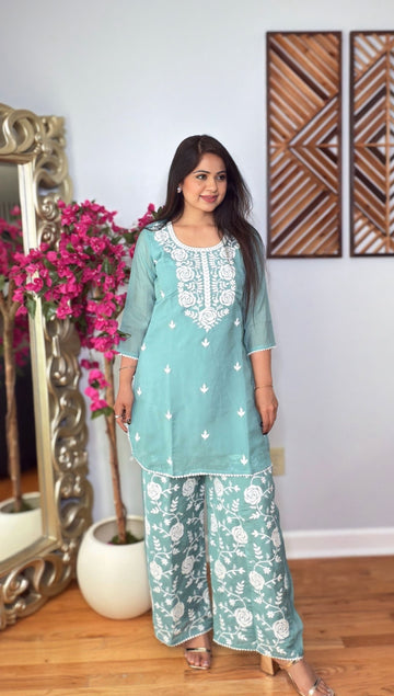 Azehra Muslin Silk Palazzo Set