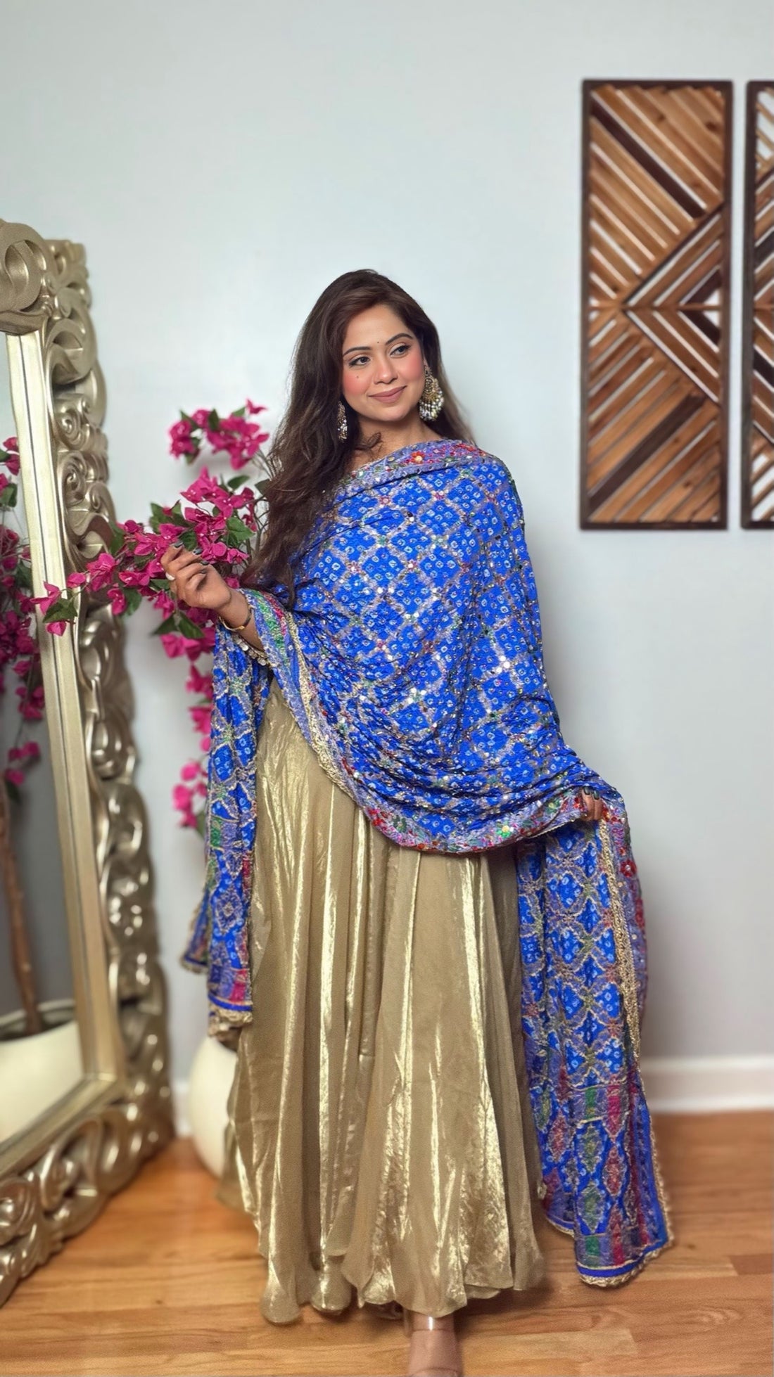Neelakshi Gharchola Mirror Work Dupatta – Royal Blue
