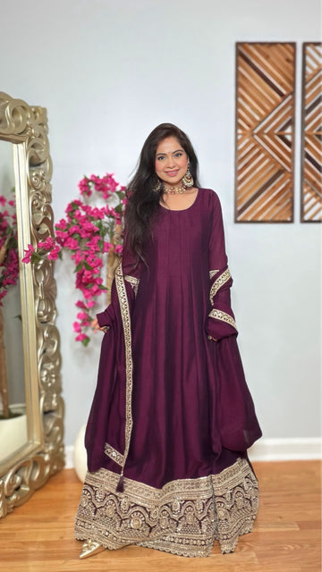 Aarna Dola Silk Gown With Dupatta