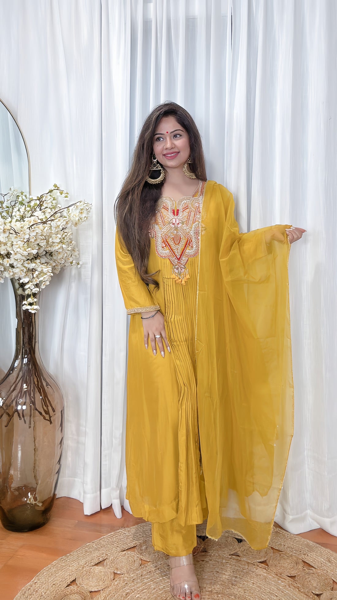 Golden Glow Zardozi Anarkali Set