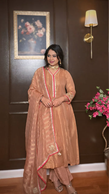 Saara – Tissue shimmer Anarkali suit