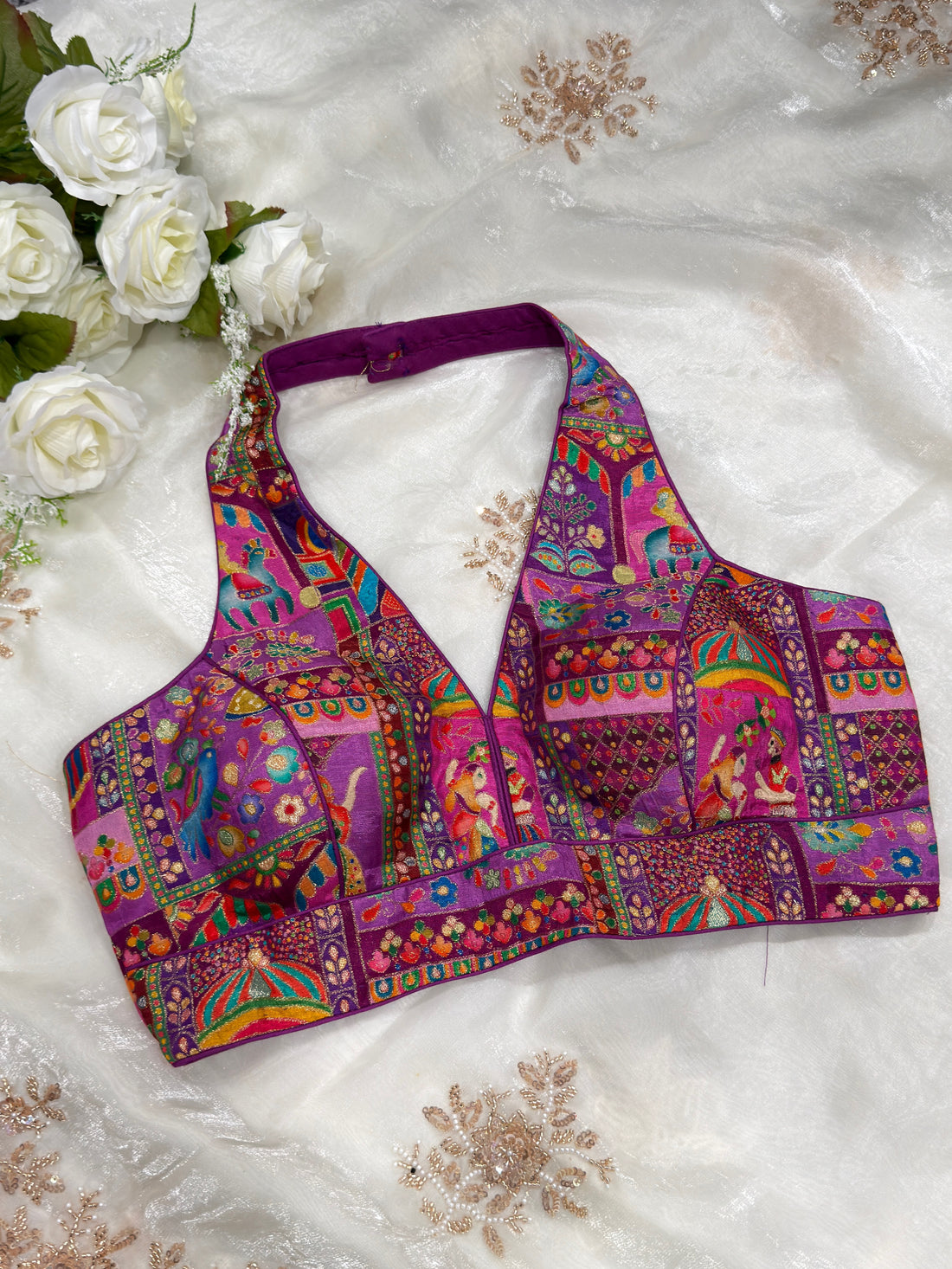 Aahana Dola Silk Halter Blouse