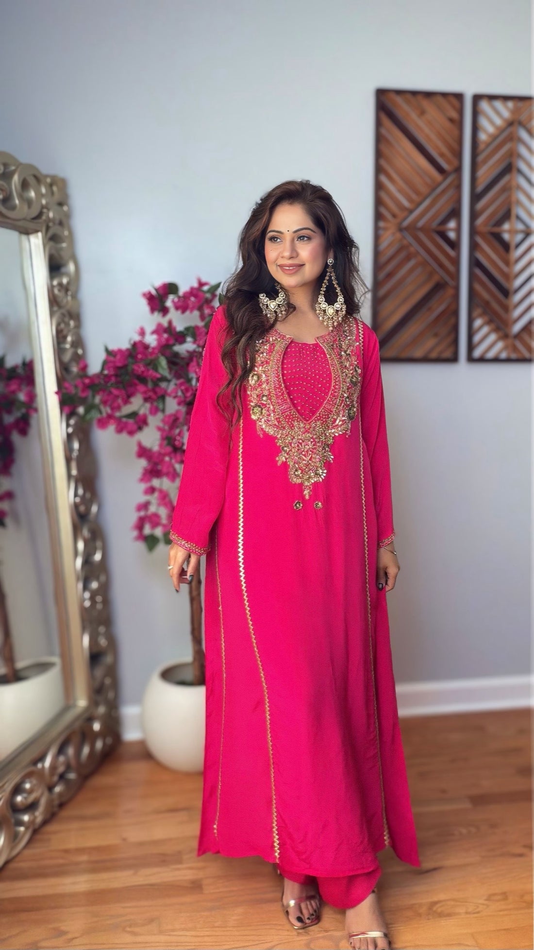 Oviya Crepe Silk A-Line Set