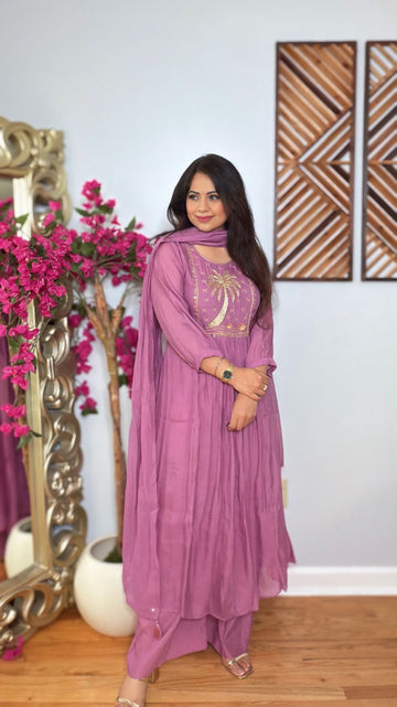 Elvaria Mauve Suit Set