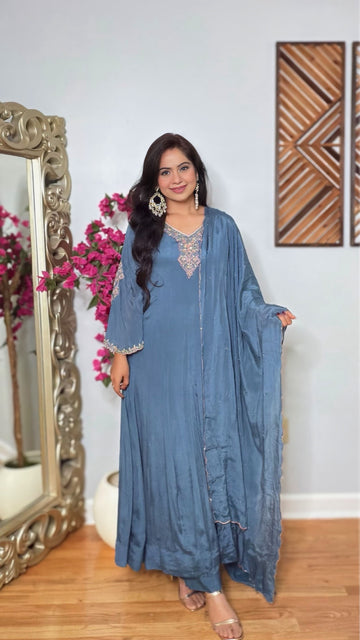 Vritika Chinon Silk Anarkali Suit