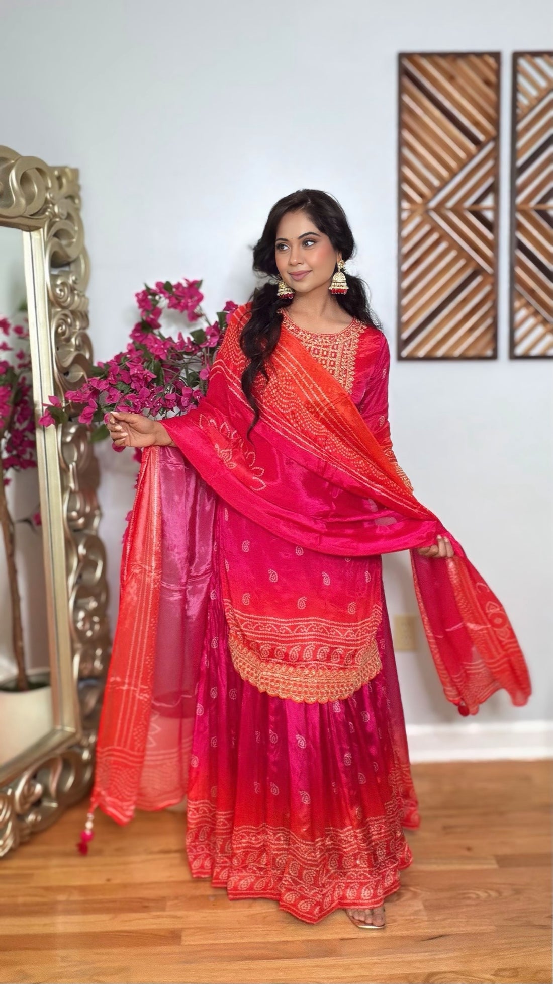 Aarika Chinon Silk Skirt Set