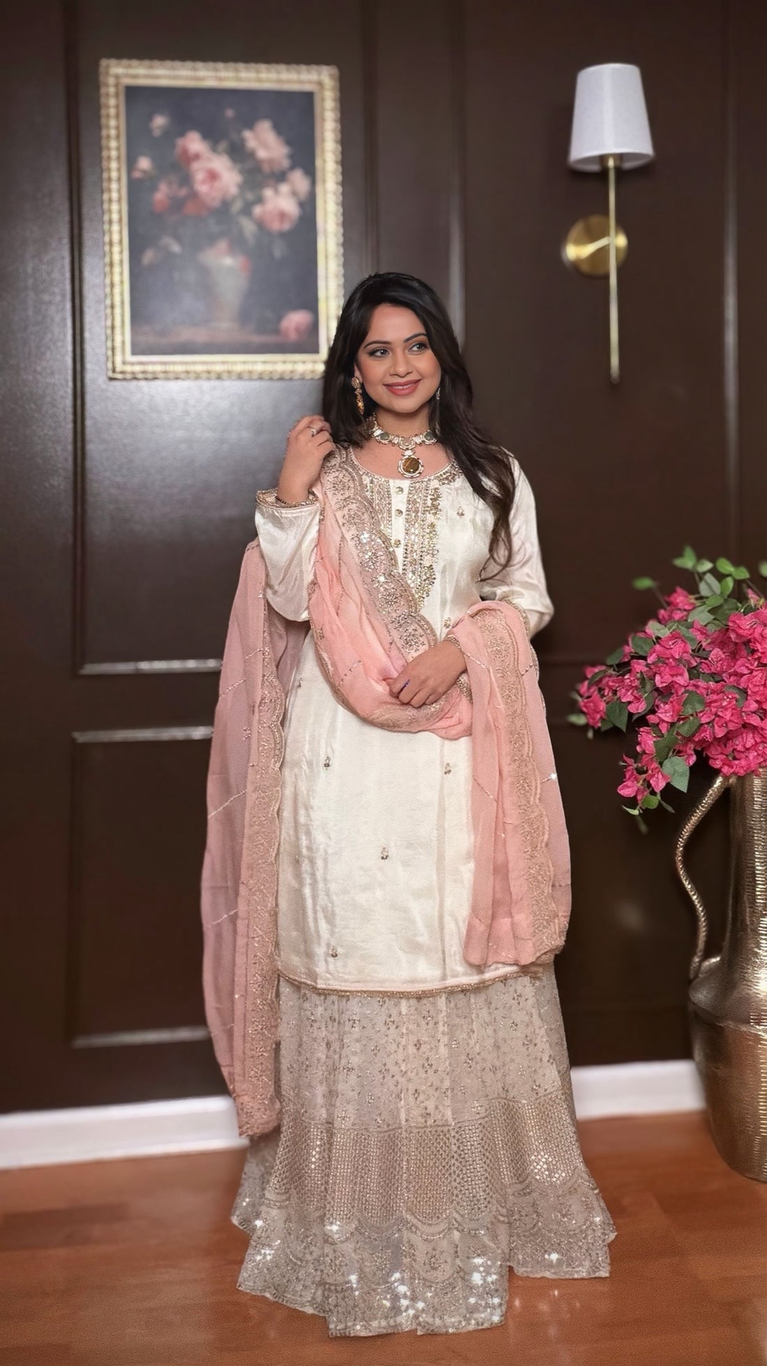 AAVRINA-Pure Silk Skirt Set