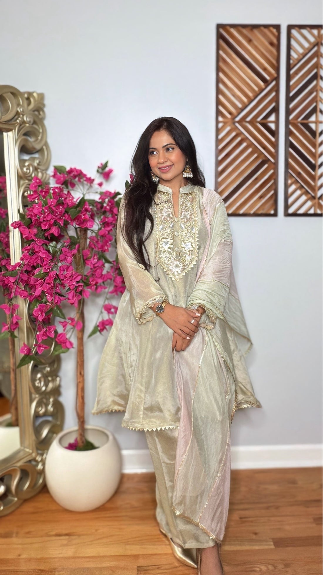 Zarmina Tissue Silk Anarkali Suit Set