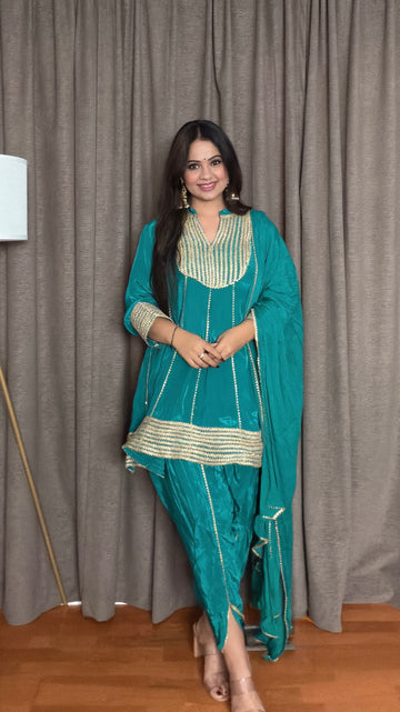Aqua Noor – Crepe Silk Tulip Pant Set