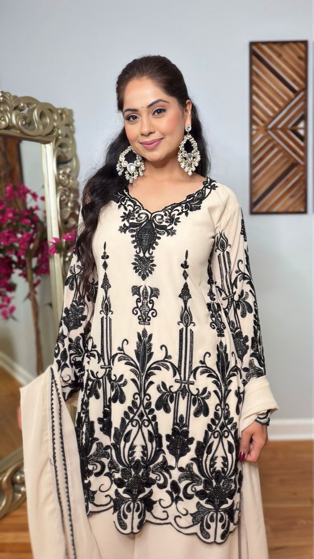Nivya Embroidered Palazzo Suit