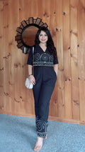Indian cotton crop top and high waisted pants set USA
