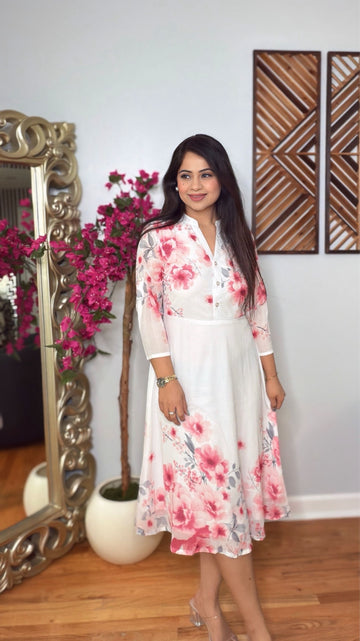 Serelune Bloom Georgette Midi Dress